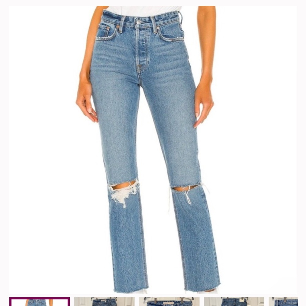 NWOT GRLFRND Karolina High Rise Straight Crop Jeans in The Valley